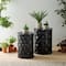 Glitzhome® Multifunctional Embossed Honeycomb Texture Metal Garden Stool Set